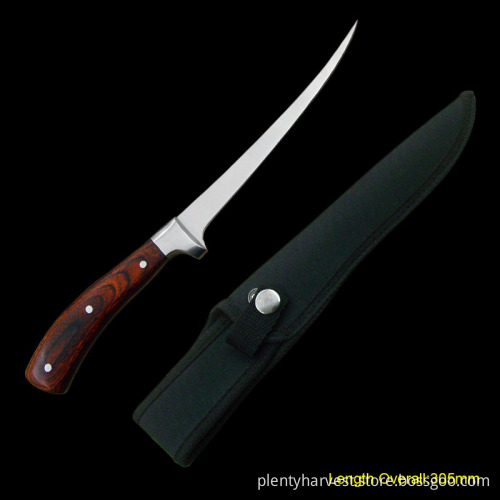 Fishing Knife with Wooden Handle (#3386)